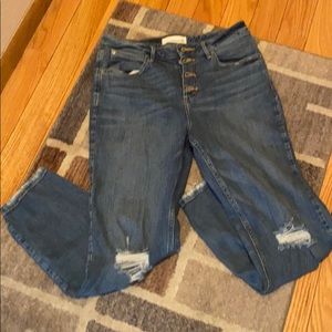 Maurices distressed button fly jeans